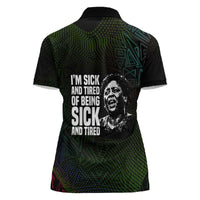 Fannie Lou Hamer Women Polo Shirt Im Sick and Tired Quote Design Bold Portrait and Civil Rights Movement Tribute - Wonder Print Shop