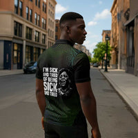 Fannie Lou Hamer Zipper Polo Shirt Im Sick and Tired Quote Design Bold Portrait and Civil Rights Movement Tribute - Wonder Print Shop