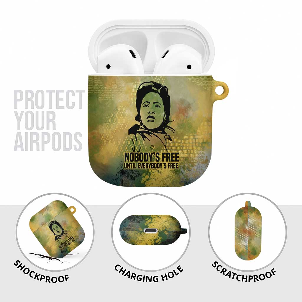 Fannie Lou Hamer AirPods Case Unbossable Quote Design Protest Silhouettes and Voting Rights Tribute - Wonder Print Shop