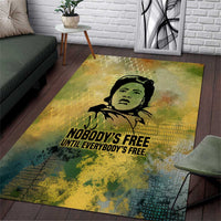 Fannie Lou Hamer Area Rug Unbossable Quote Design Protest Silhouettes and Voting Rights Tribute - Wonder Print Shop