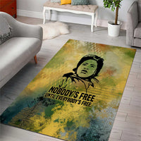 Fannie Lou Hamer Area Rug Unbossable Quote Design Protest Silhouettes and Voting Rights Tribute - Wonder Print Shop