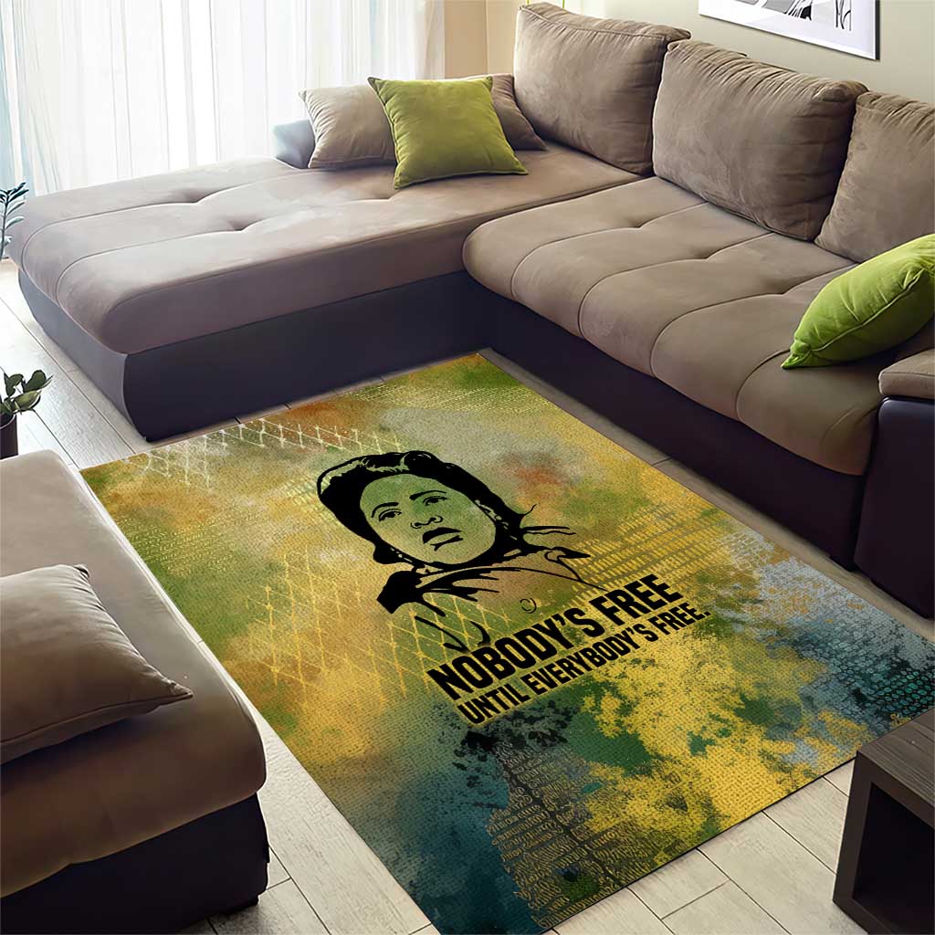 Fannie Lou Hamer Area Rug Unbossable Quote Design Protest Silhouettes and Voting Rights Tribute - Wonder Print Shop