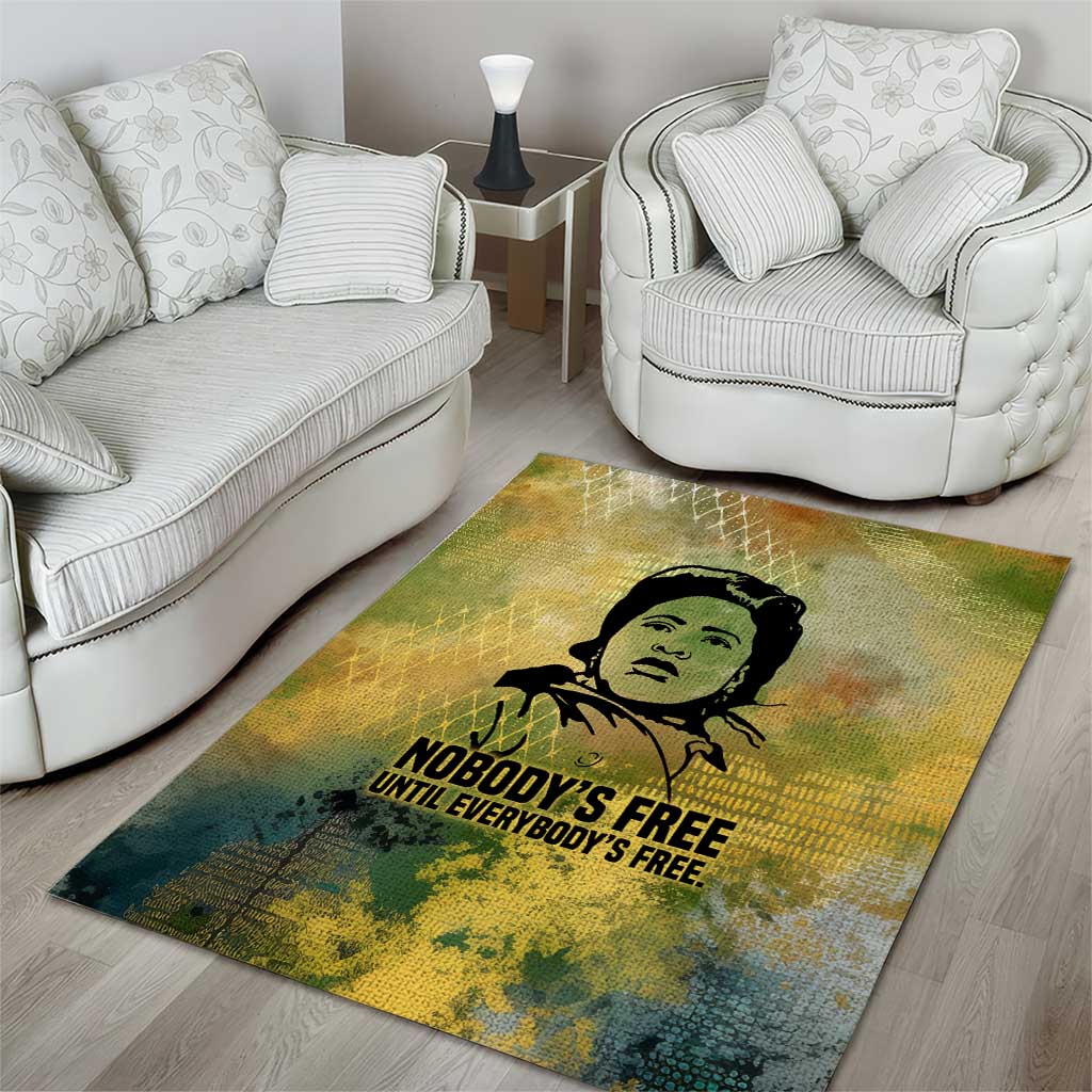 Fannie Lou Hamer Area Rug Unbossable Quote Design Protest Silhouettes and Voting Rights Tribute - Wonder Print Shop