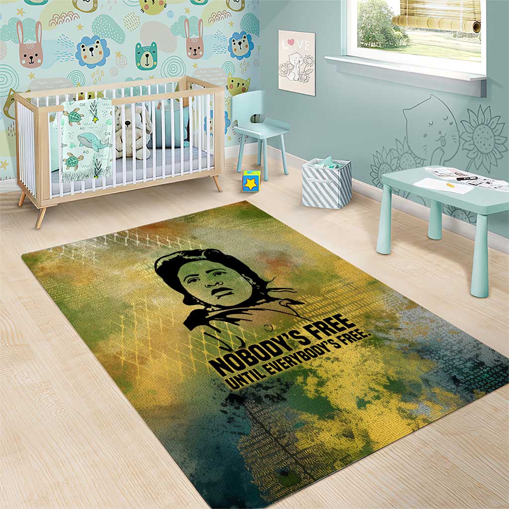 Fannie Lou Hamer Area Rug Unbossable Quote Design Protest Silhouettes and Voting Rights Tribute - Wonder Print Shop
