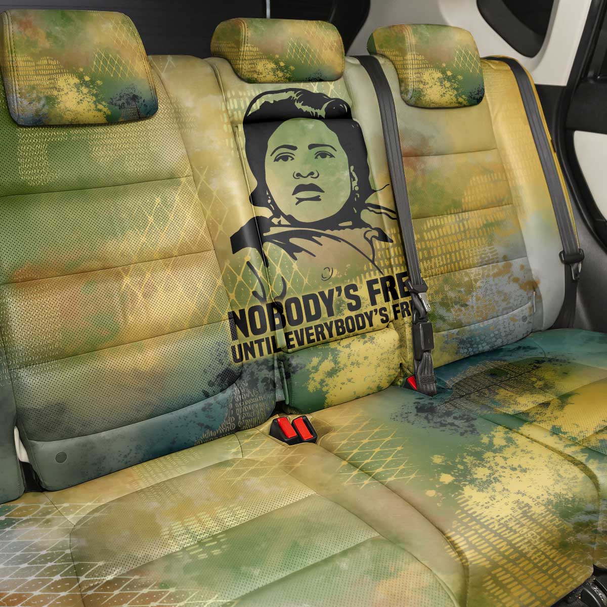 Fannie Lou Hamer Back Car Seat Cover Unbossable Quote Design Protest Silhouettes and Voting Rights Tribute - Wonder Print Shop