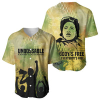Fannie Lou Hamer Baseball Jersey Unbossable Quote Design Protest Silhouettes and Voting Rights Tribute - Wonder Print Shop