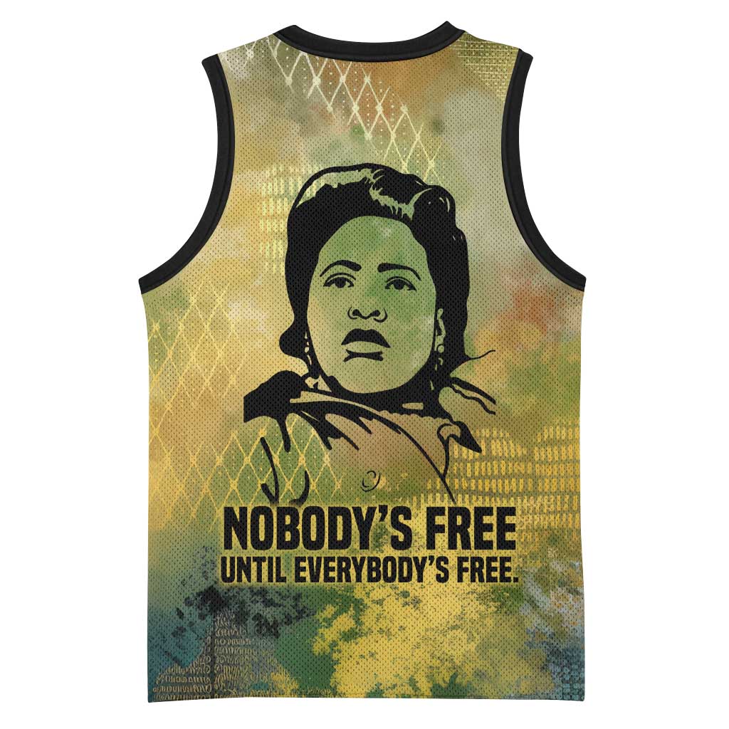 Fannie Lou Hamer Basketball Jersey Unbossable Quote Design Protest Silhouettes and Voting Rights Tribute - Wonder Print Shop