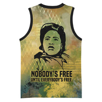 Fannie Lou Hamer Basketball Jersey Unbossable Quote Design Protest Silhouettes and Voting Rights Tribute - Wonder Print Shop