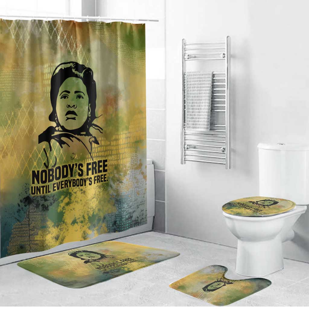 Fannie Lou Hamer Bathroom Set Unbossable Quote Design Protest Silhouettes and Voting Rights Tribute - Wonder Print Shop