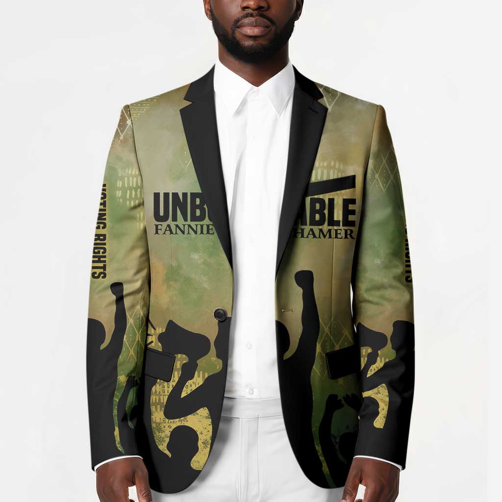 Fannie Lou Hamer Blazer Unbossable Quote Design Protest Silhouettes and Voting Rights Tribute - Wonder Print Shop