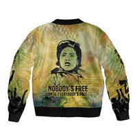 Fannie Lou Hamer Bomber Jacket Unbossable Quote Design Protest Silhouettes and Voting Rights Tribute - Wonder Print Shop