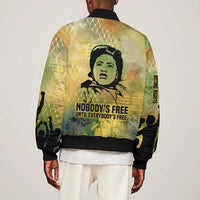 Fannie Lou Hamer Bomber Jacket Unbossable Quote Design Protest Silhouettes and Voting Rights Tribute - Wonder Print Shop