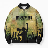 Fannie Lou Hamer Bomber Puffer Jacket Unbossable Quote Design Protest Silhouettes and Voting Rights Tribute - Wonder Print Shop