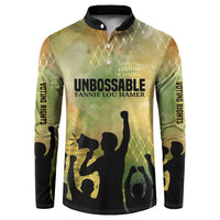 Fannie Lou Hamer Button Sweatshirt Unbossable Quote Design Protest Silhouettes and Voting Rights Tribute