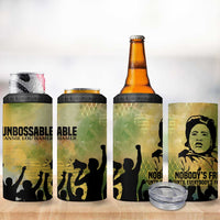 Fannie Lou Hamer 4 in 1 Can Cooler Tumbler Unbossable Quote Design Protest Silhouettes and Voting Rights Tribute - Wonder Print Shop