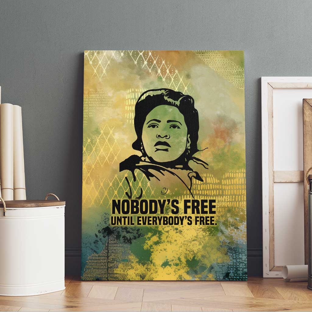 Fannie Lou Hamer Canvas Wall Art Unbossable Quote Design Protest Silhouettes and Voting Rights Tribute - Wonder Print Shop