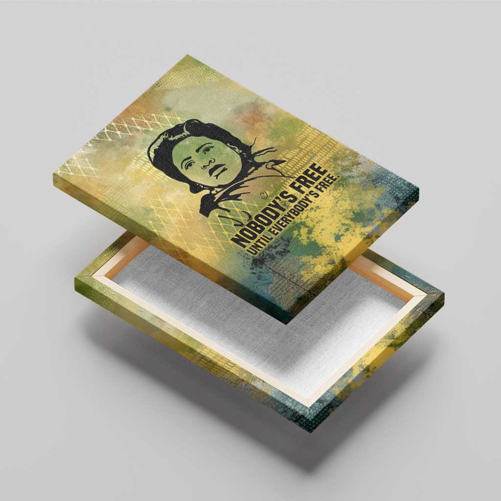 Fannie Lou Hamer Canvas Wall Art Unbossable Quote Design Protest Silhouettes and Voting Rights Tribute - Wonder Print Shop