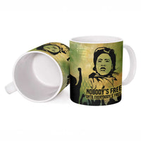 Fannie Lou Hamer Ceramic Mug Unbossable Quote Design Protest Silhouettes and Voting Rights Tribute - Wonder Print Shop