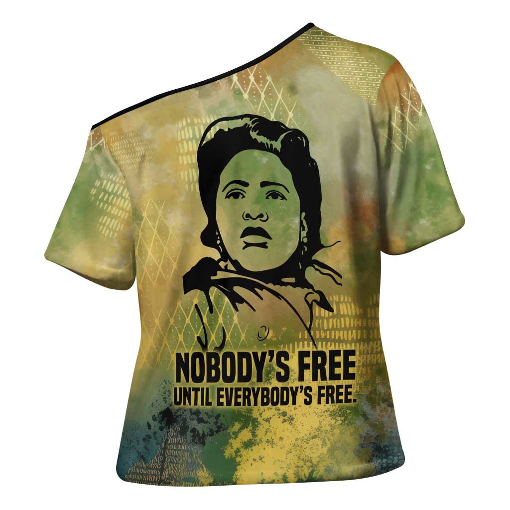 Fannie Lou Hamer Cross Shoulder Shirt Unbossable Quote Design Protest Silhouettes and Voting Rights Tribute - Wonder Print Shop