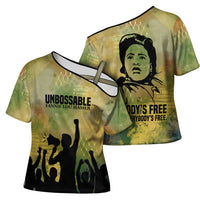 Fannie Lou Hamer Cross Shoulder Shirt Unbossable Quote Design Protest Silhouettes and Voting Rights Tribute - Wonder Print Shop