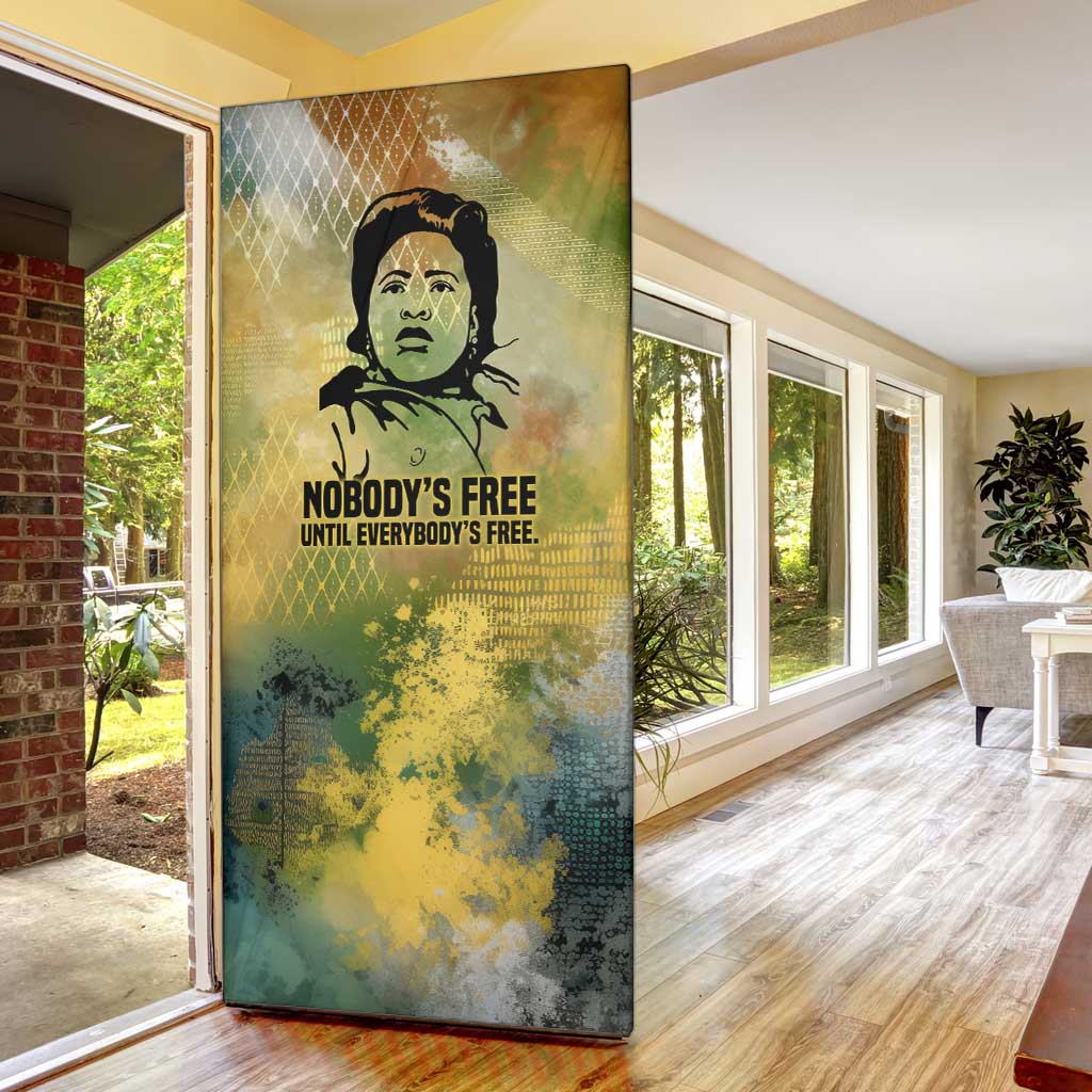Fannie Lou Hamer Door Cover Unbossable Quote Design Protest Silhouettes and Voting Rights Tribute - Wonder Print Shop