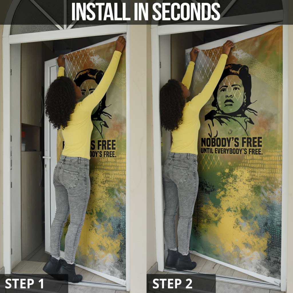 Fannie Lou Hamer Door Cover Unbossable Quote Design Protest Silhouettes and Voting Rights Tribute - Wonder Print Shop