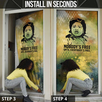Fannie Lou Hamer Door Cover Unbossable Quote Design Protest Silhouettes and Voting Rights Tribute - Wonder Print Shop