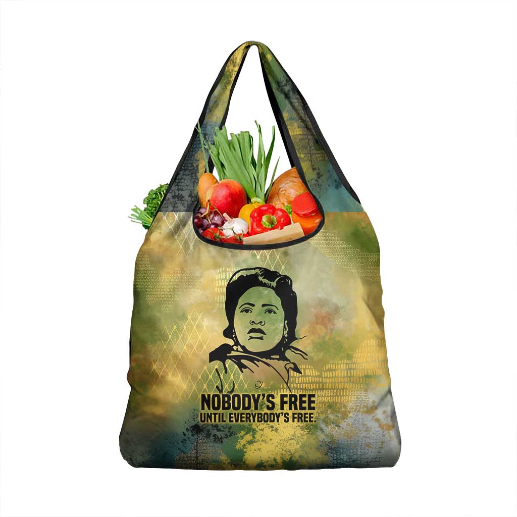 Fannie Lou Hamer Grocery Bag Unbossable Quote Design Protest Silhouettes and Voting Rights Tribute - Wonder Print Shop