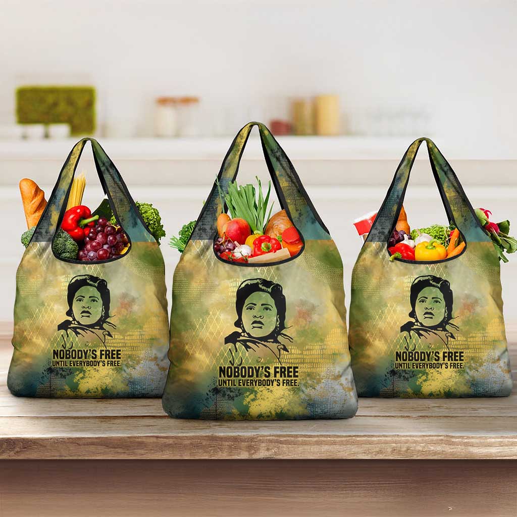 Fannie Lou Hamer Grocery Bag Unbossable Quote Design Protest Silhouettes and Voting Rights Tribute - Wonder Print Shop