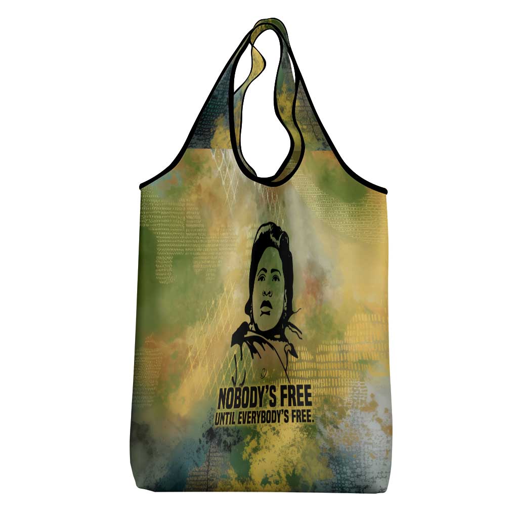 Fannie Lou Hamer Grocery Bag Unbossable Quote Design Protest Silhouettes and Voting Rights Tribute - Wonder Print Shop