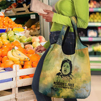 Fannie Lou Hamer Grocery Bag Unbossable Quote Design Protest Silhouettes and Voting Rights Tribute - Wonder Print Shop