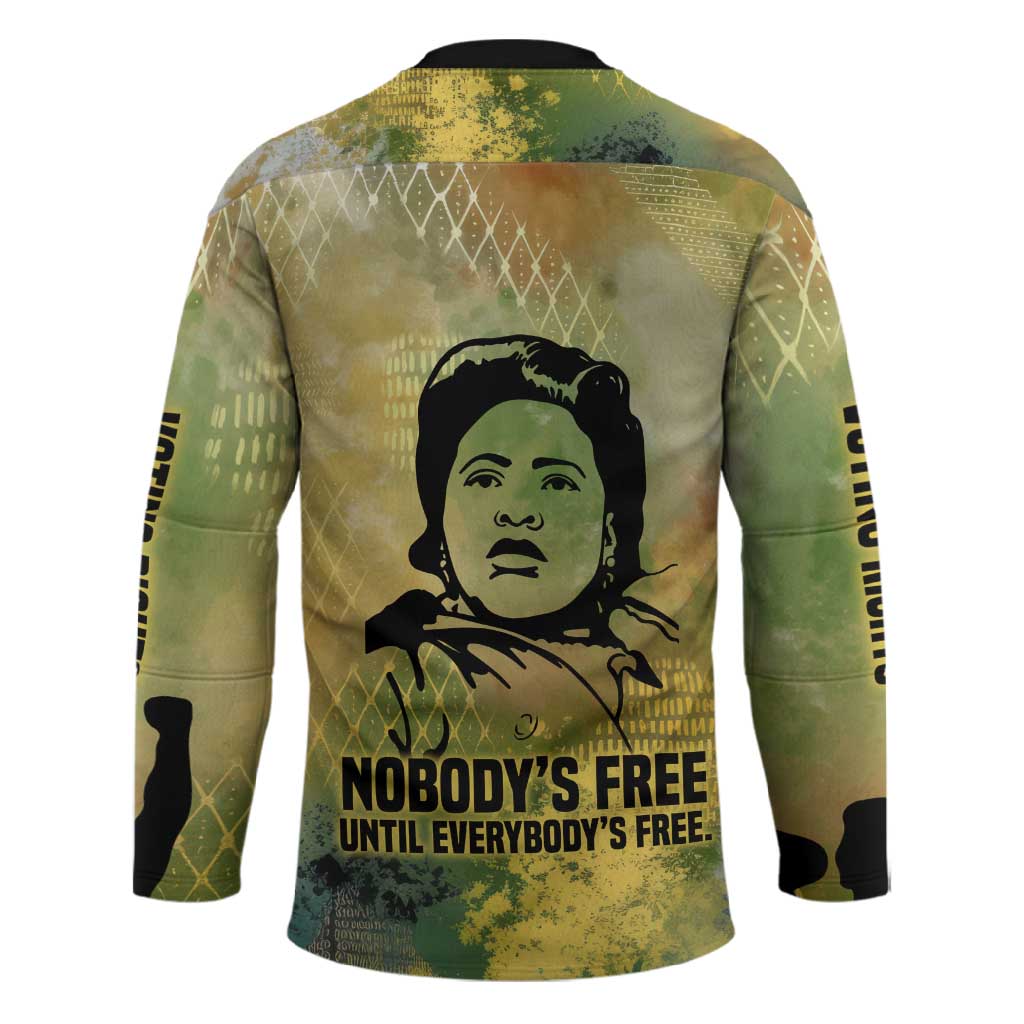 Fannie Lou Hamer Hockey Jersey Unbossable Quote Design Protest Silhouettes and Voting Rights Tribute - Wonder Print Shop