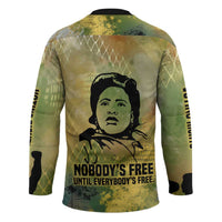 Fannie Lou Hamer Hockey Jersey Unbossable Quote Design Protest Silhouettes and Voting Rights Tribute - Wonder Print Shop