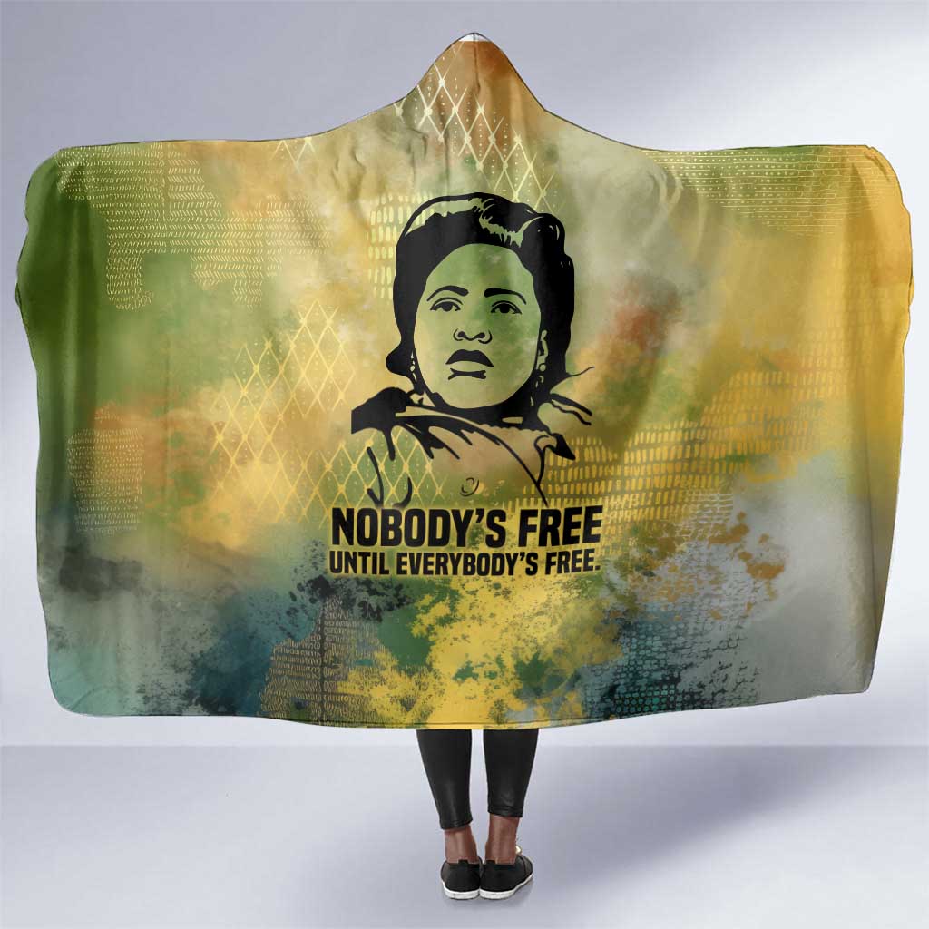 Fannie Lou Hamer Hooded Blanket Unbossable Quote Design Protest Silhouettes and Voting Rights Tribute - Wonder Print Shop
