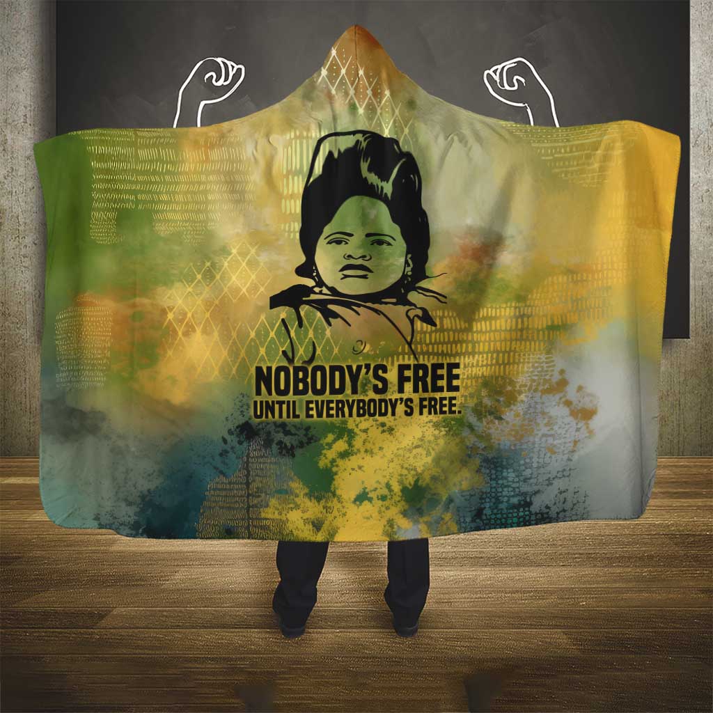 Fannie Lou Hamer Hooded Blanket Unbossable Quote Design Protest Silhouettes and Voting Rights Tribute - Wonder Print Shop