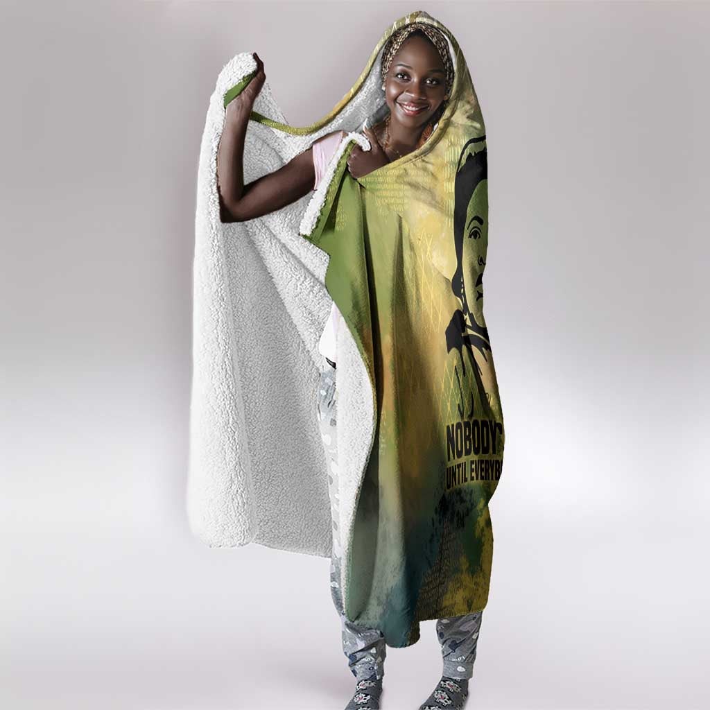 Fannie Lou Hamer Hooded Blanket Unbossable Quote Design Protest Silhouettes and Voting Rights Tribute - Wonder Print Shop