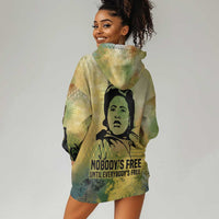 Fannie Lou Hamer Hoodie Dress Unbossable Quote Design Protest Silhouettes and Voting Rights Tribute - Wonder Print Shop
