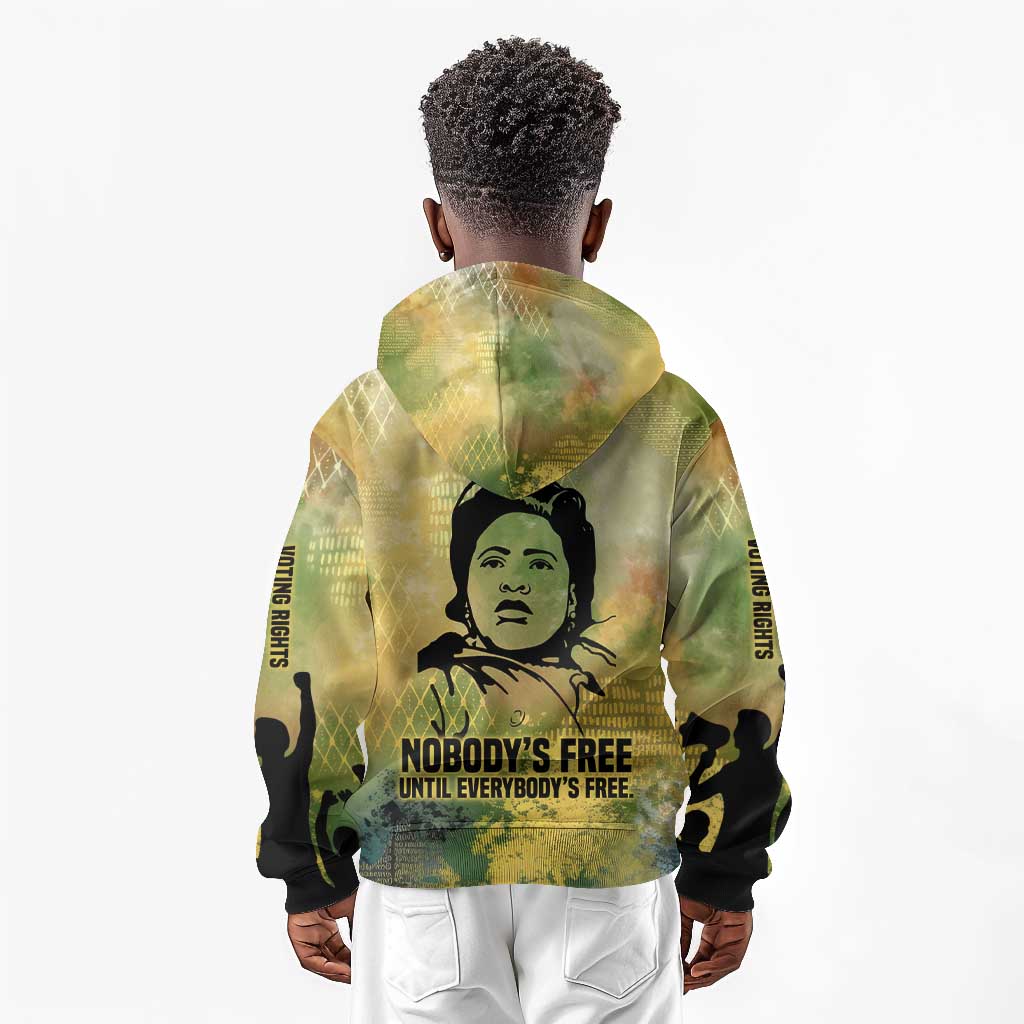 Fannie Lou Hamer Kid Hoodie Unbossable Quote Design Protest Silhouettes and Voting Rights Tribute - Wonder Print Shop