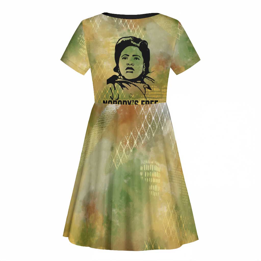 Fannie Lou Hamer Kid Short Sleeve Dress Unbossable Quote Design Protest Silhouettes and Voting Rights Tribute - Wonder Print Shop