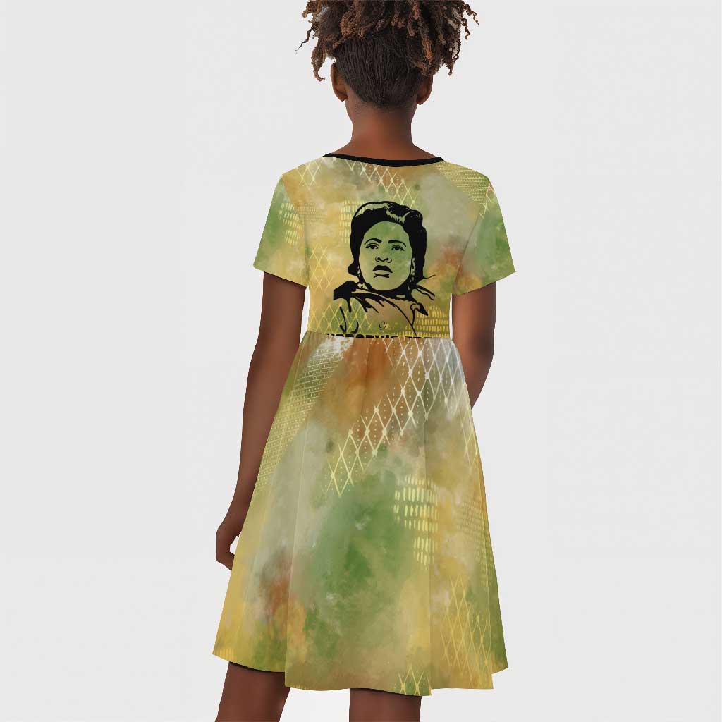 Fannie Lou Hamer Kid Short Sleeve Dress Unbossable Quote Design Protest Silhouettes and Voting Rights Tribute - Wonder Print Shop