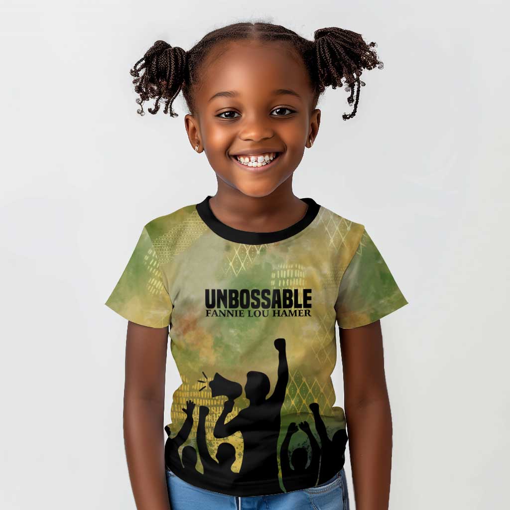 Fannie Lou Hamer Kid T shirt Unbossable Quote Design Protest Silhouettes and Voting Rights Tribute - Wonder Print Shop