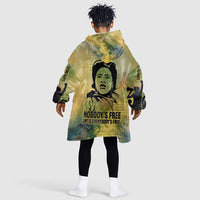 Fannie Lou Hamer Kid Wearable Blanket Hoodie Unbossable Quote Design Protest Silhouettes and Voting Rights Tribute - Wonder Print Shop
