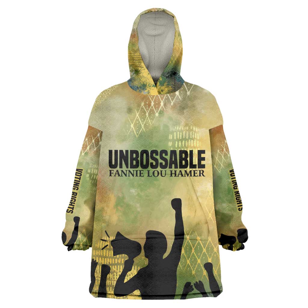 Fannie Lou Hamer Kid Wearable Blanket Hoodie Unbossable Quote Design Protest Silhouettes and Voting Rights Tribute - Wonder Print Shop