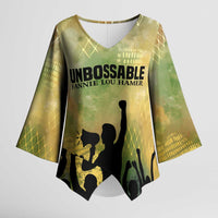 Fannie Lou Hamer Kimono Sleeve Blouse Unbossable Quote Design Protest Silhouettes and Voting Rights Tribute - Wonder Print Shop