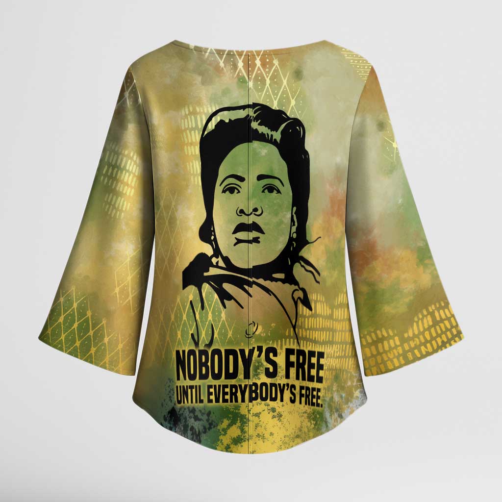 Fannie Lou Hamer Kimono Sleeve Blouse Unbossable Quote Design Protest Silhouettes and Voting Rights Tribute - Wonder Print Shop