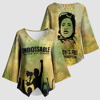 Fannie Lou Hamer Kimono Sleeve Blouse Unbossable Quote Design Protest Silhouettes and Voting Rights Tribute - Wonder Print Shop