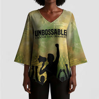 Fannie Lou Hamer Kimono Sleeve Blouse Unbossable Quote Design Protest Silhouettes and Voting Rights Tribute - Wonder Print Shop