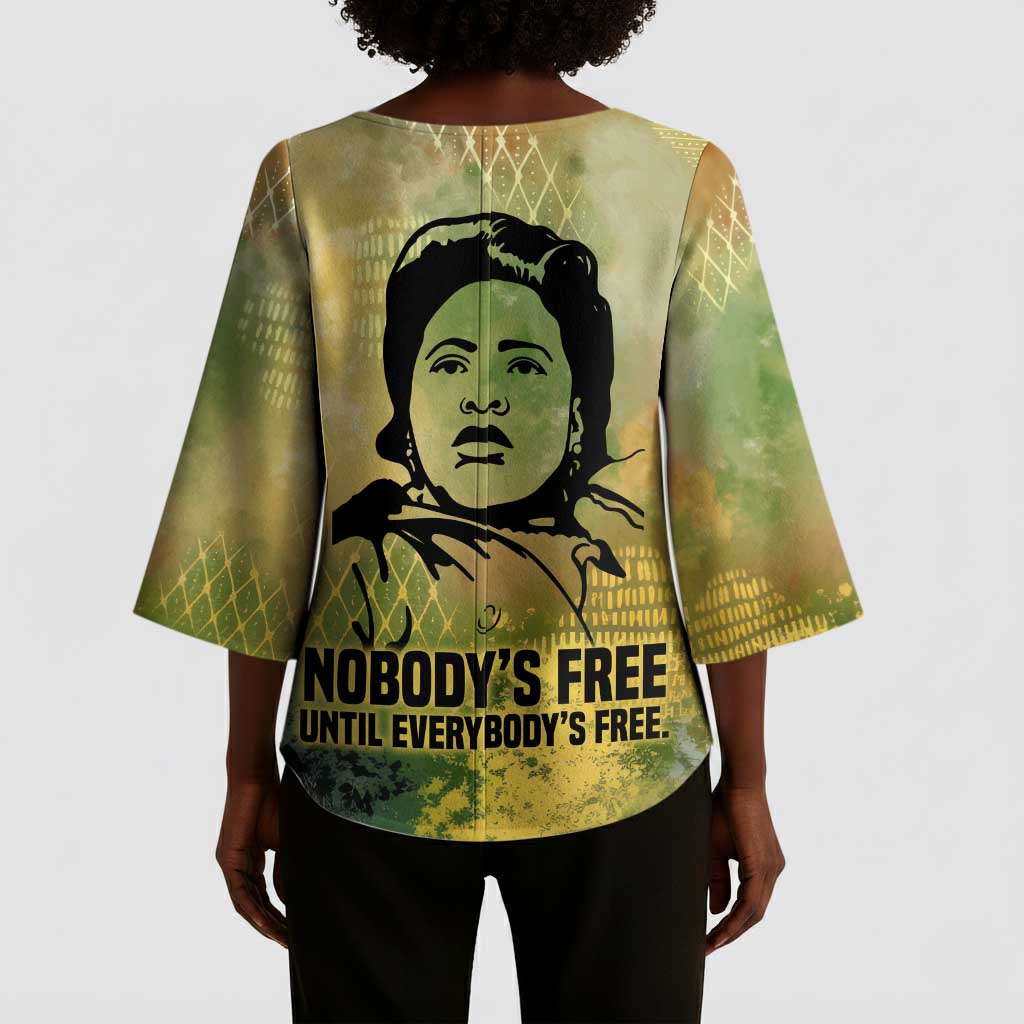 Fannie Lou Hamer Kimono Sleeve Blouse Unbossable Quote Design Protest Silhouettes and Voting Rights Tribute - Wonder Print Shop