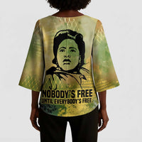 Fannie Lou Hamer Kimono Sleeve Blouse Unbossable Quote Design Protest Silhouettes and Voting Rights Tribute - Wonder Print Shop