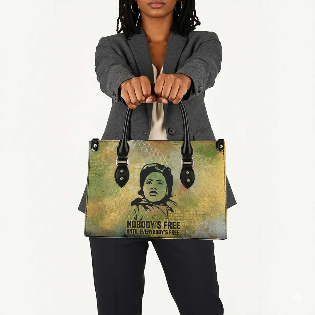 Fannie Lou Hamer Leather Bag Unbossable Quote Design Protest Silhouettes and Voting Rights Tribute - Wonder Print Shop